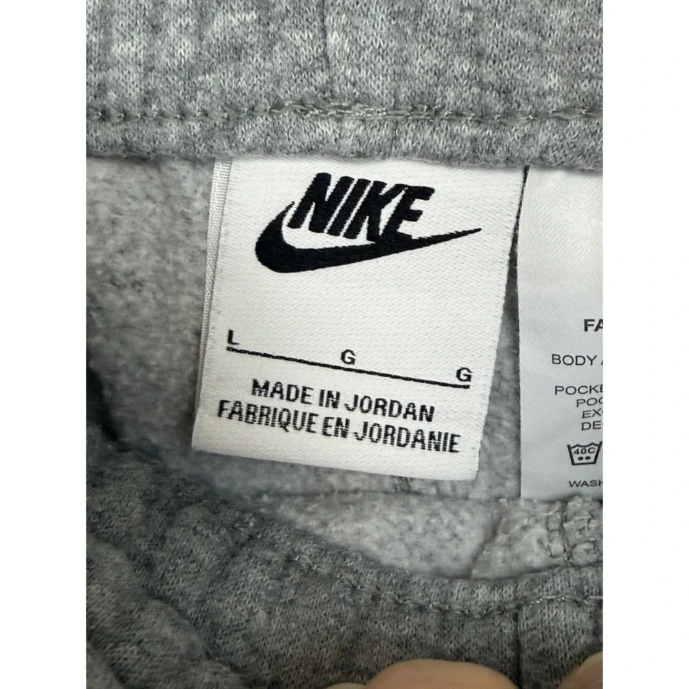 Nike Sweatpants Kids Large Gray Fleece Joggers Drawstring Pockets Logo